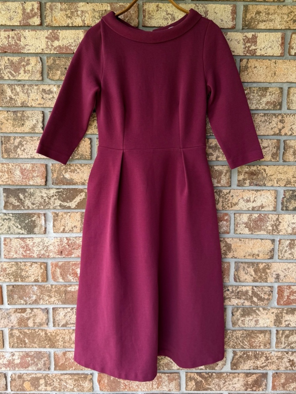 Boden Violet Ottoman Dress Women’s Size 6 Regular Ruby Color Pockets Beautiful! - Picture 2 of 11